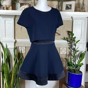 Maje GRIMM crepe mini dress crop top